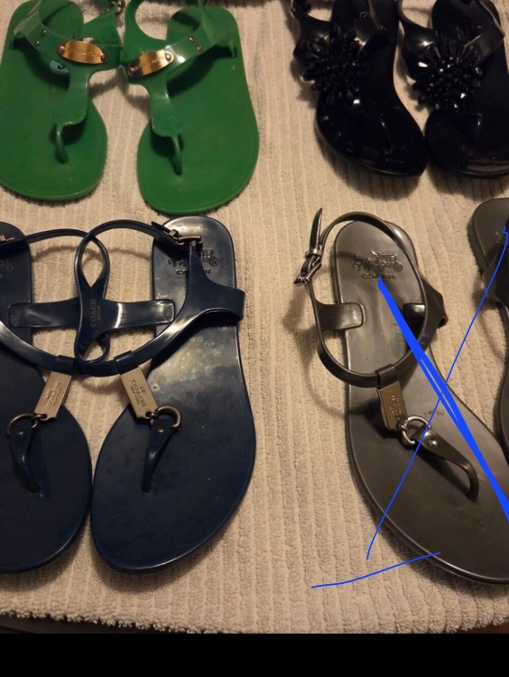 The Coach Metallic Gray Is sold. $10 For Each Pair.